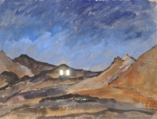 Acryl schilderij, Maya Wildevuur (1944-2023), Sahara Marokko, 2002